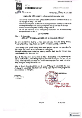 Chứng Chỉ Chứng Nhận